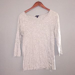 Grey 3/4 length shirt w/ silver dot embellishment